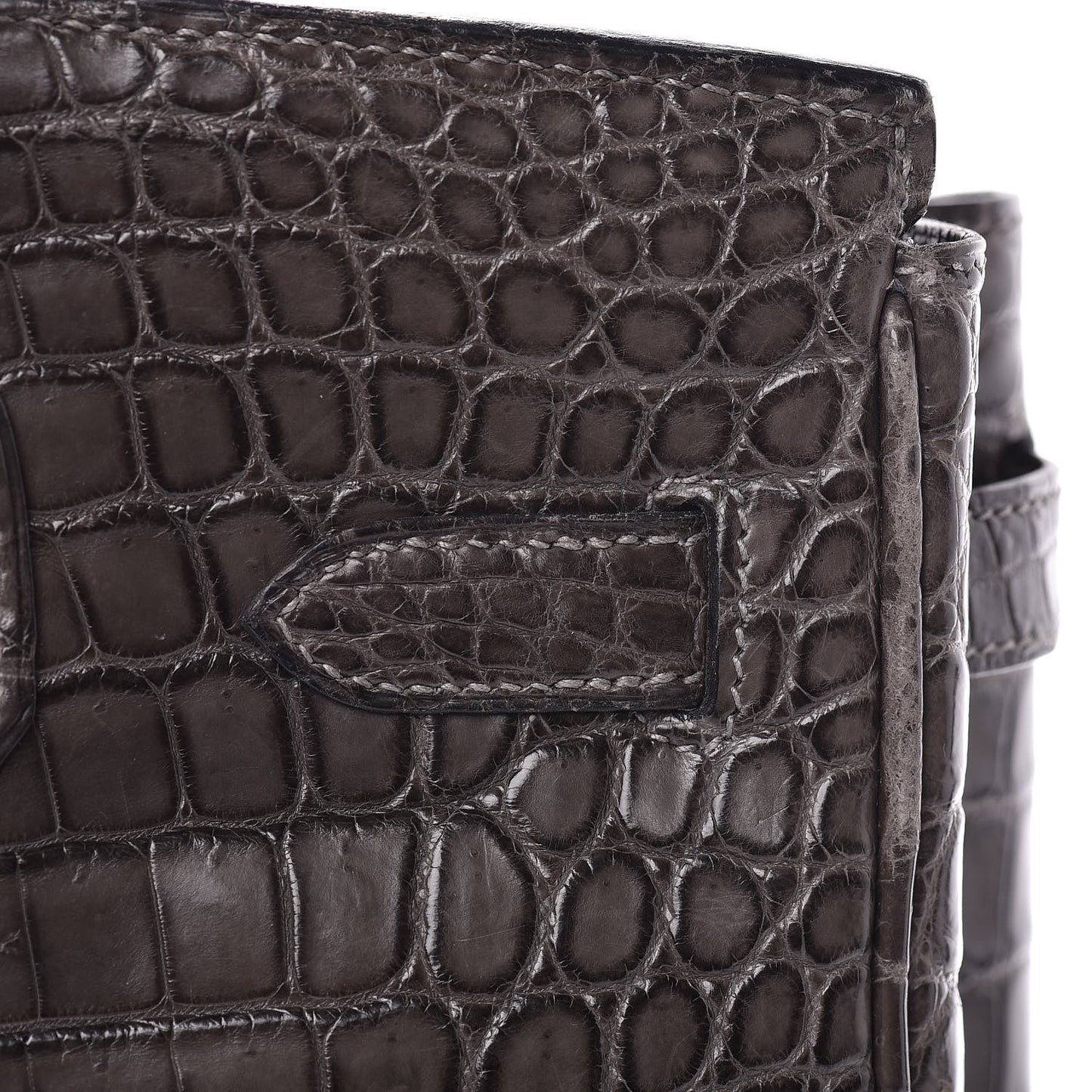 Matte Niloticus Crocodile Birkin 30 Gris Elephant