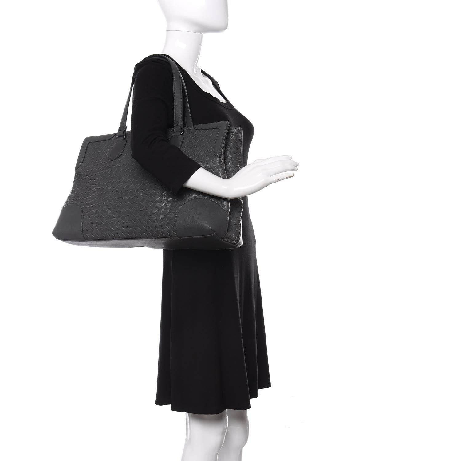 Bottega Veneta Nappa Intrecciato Large Top Handle Tote Grey 2 of 9