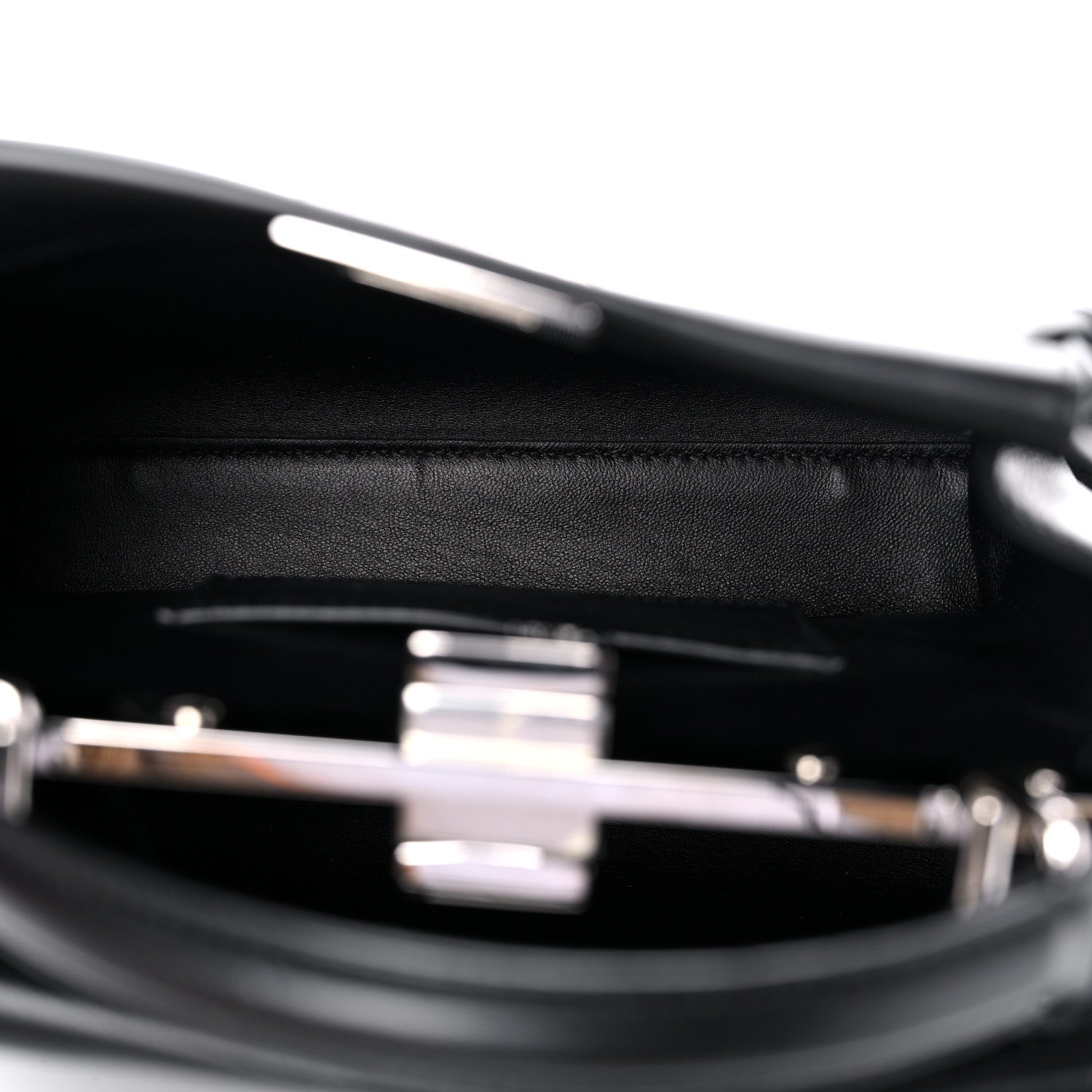 Fendi Nappa Lace Up Mini Peekaboo Iconic Satchel Black 4 of 12