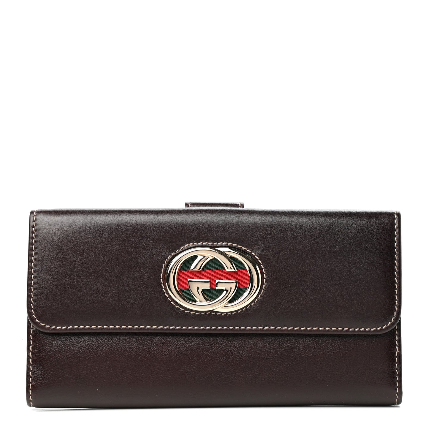 Calfskin Britt Continental Wallet Brown