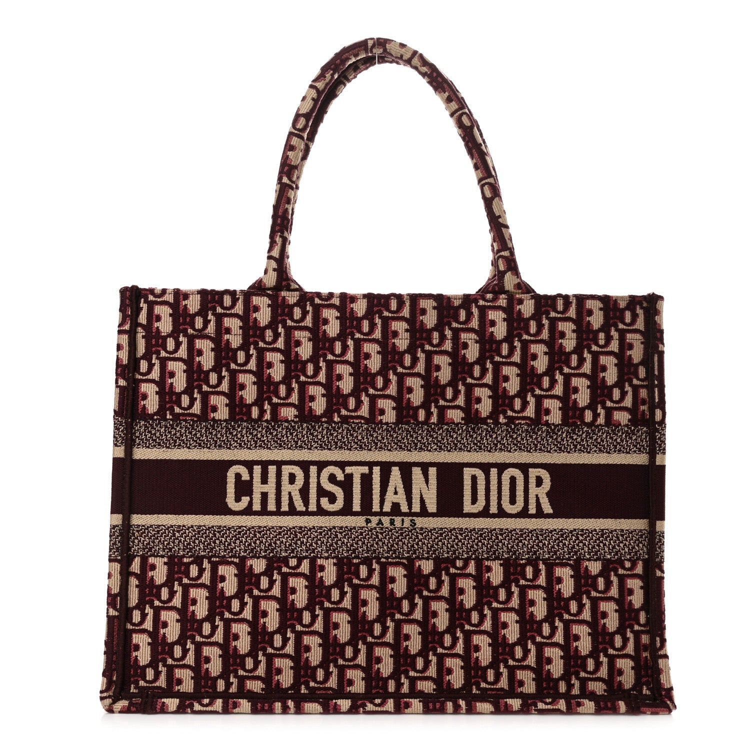 Christian Dior Oblique Medium Book Tote Burgundy Multicolor 1 of 13