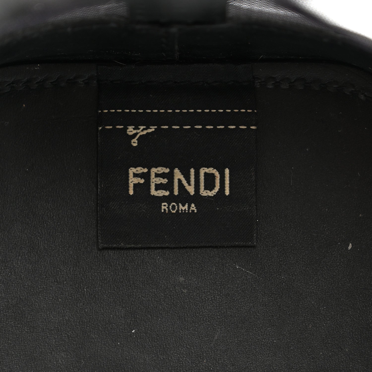 Fendi Mesh Vitello King F is Fendi Logo Embroidered Mini Mon Tresor Bucket Bag Black 6 of 11