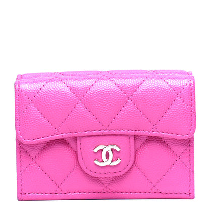 Chanel Caviar Quilted Small Double Flap Card Holder Pink 1 of 6