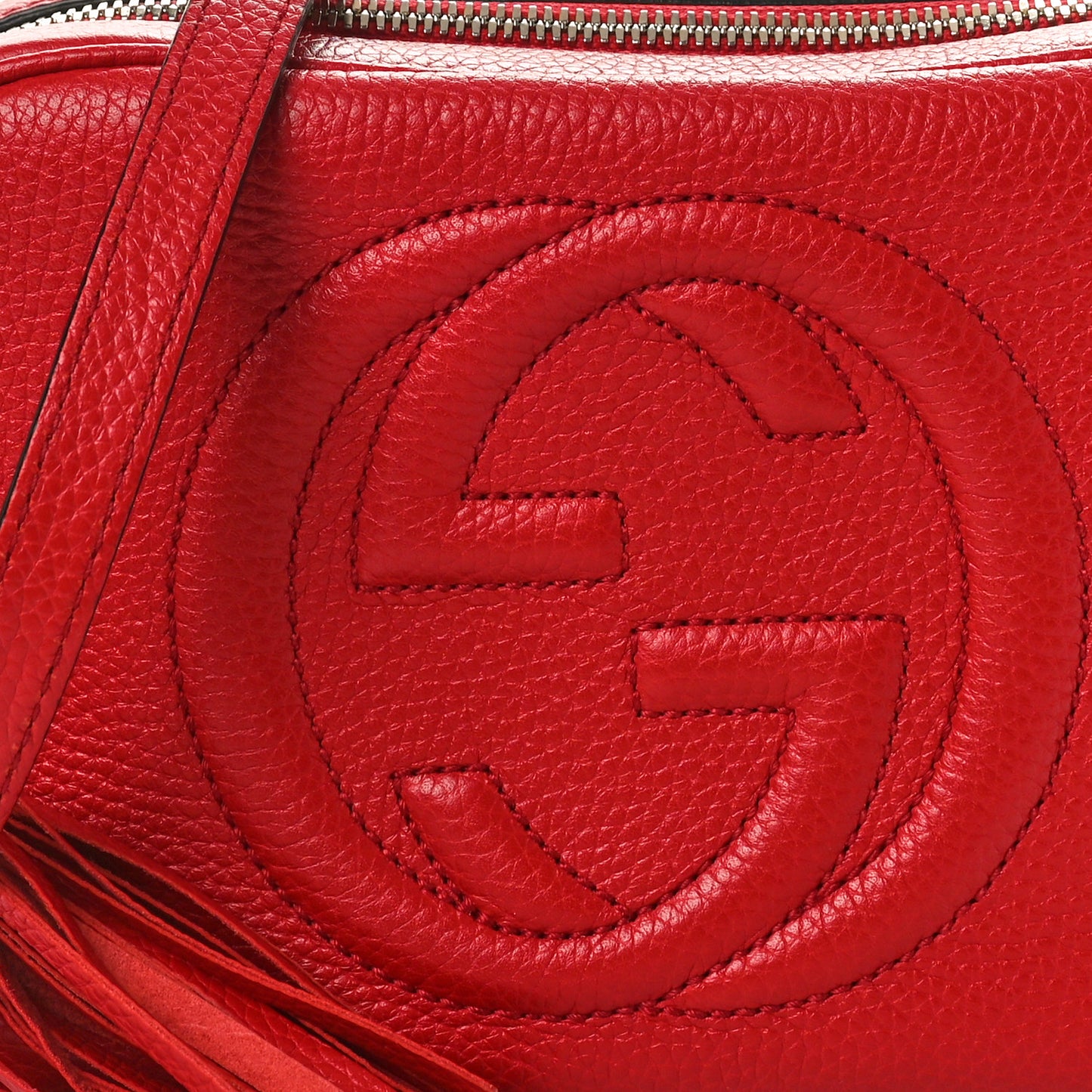 Pebbled Calfskin Small Soho Disco Bag Tabasco Red