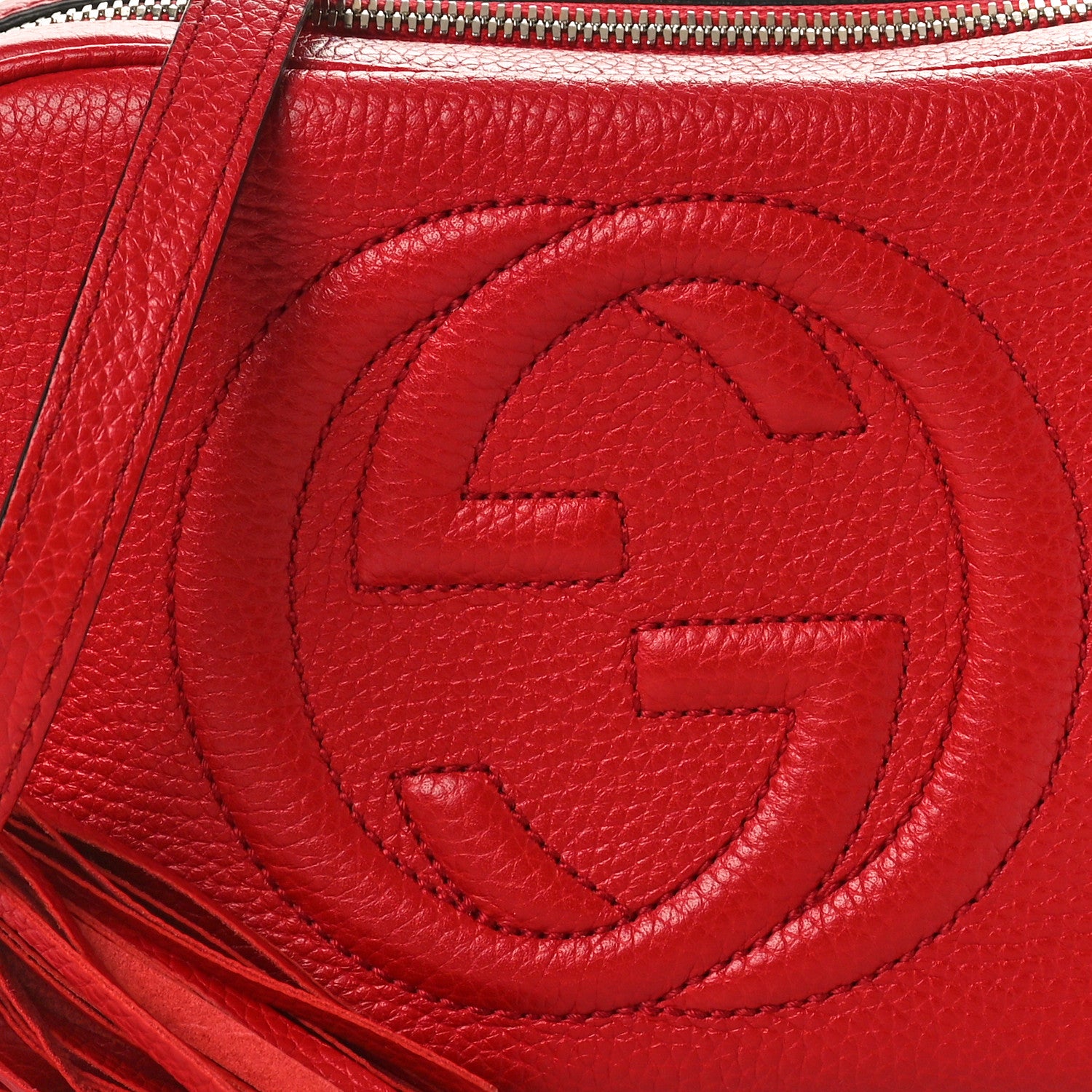 Gucci Pebbled Calfskin Small Soho Disco Bag Tabasco Red 8 of 11