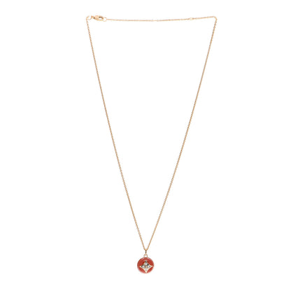 Louis Vuitton 18K Yellow Gold Diamond Cornelian B Blossom Medallion Pendant Necklace 2 of 5