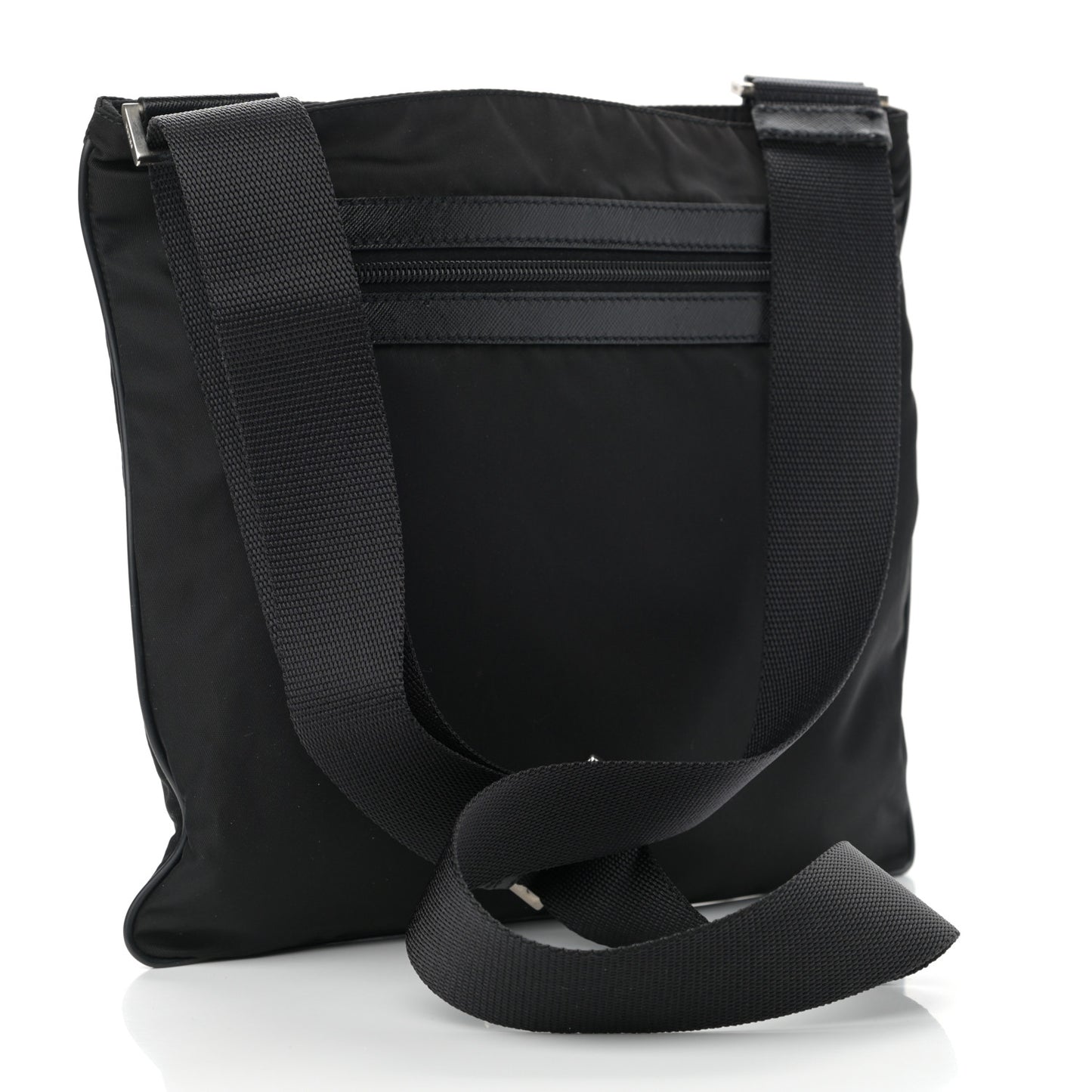 Nylon Vela Flat Messenger Bag Black