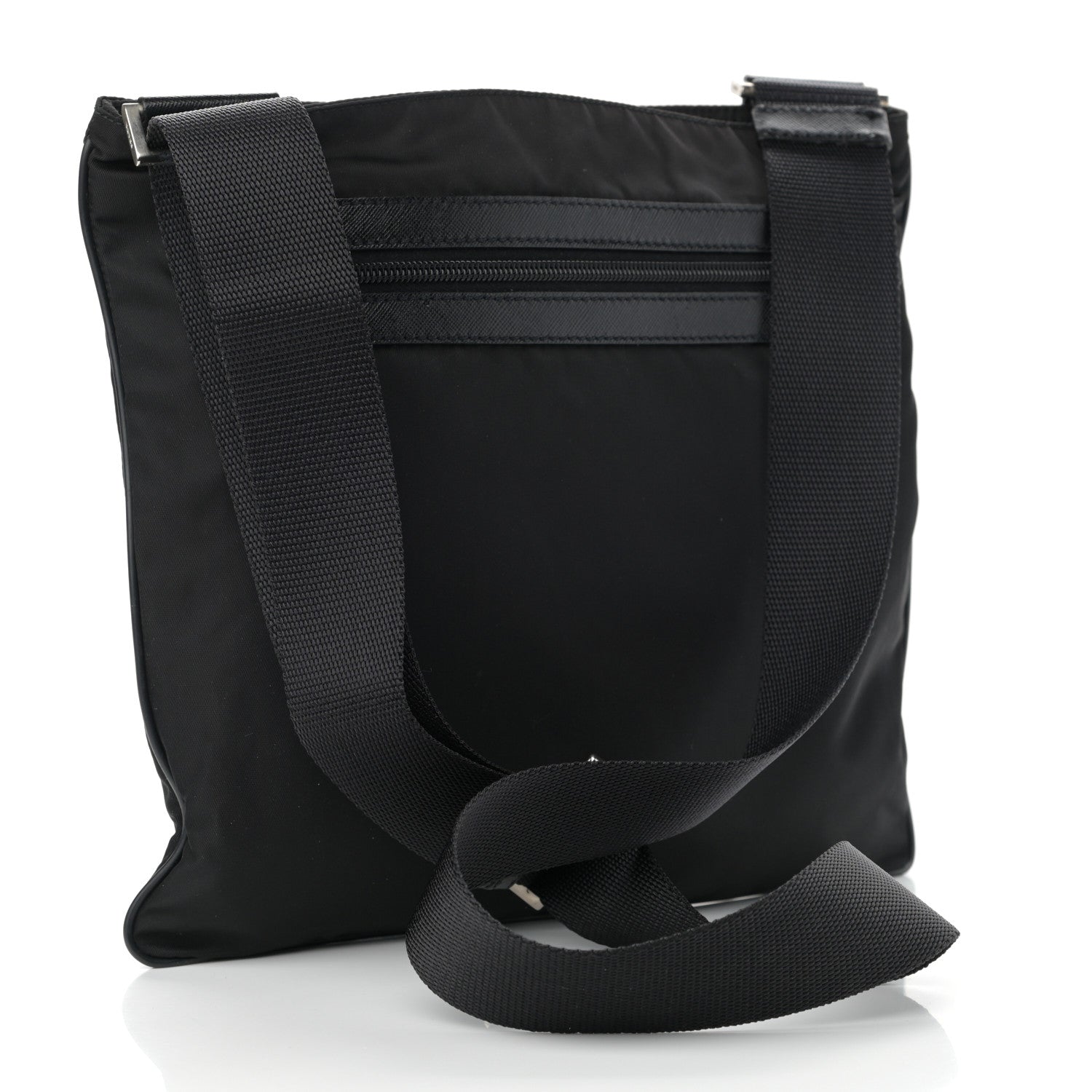 Prada Nylon Vela Flat Messenger Bag Black 3 of 9