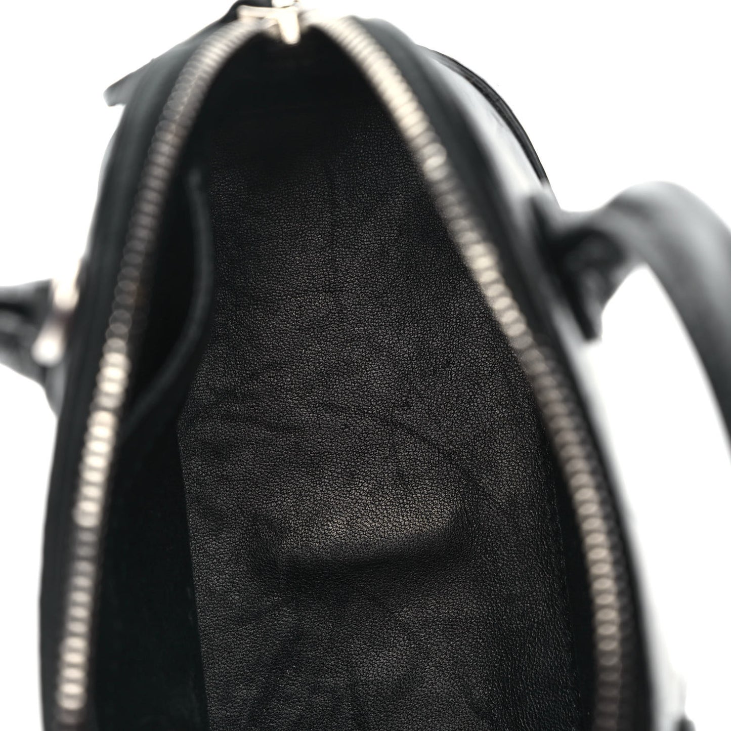 Calfskin Logo Crocodile Embossed XXS Ville Top Handle Bag Black White