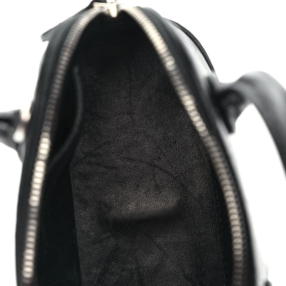 Balenciaga Calfskin Logo Crocodile Embossed XXS Ville Top Handle Bag Black White 9 of 9
