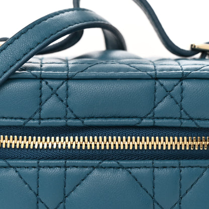 Christian Dior Lambskin Cannage Micro Lady Dior Vanity Case Deep Ocean 8 of 10