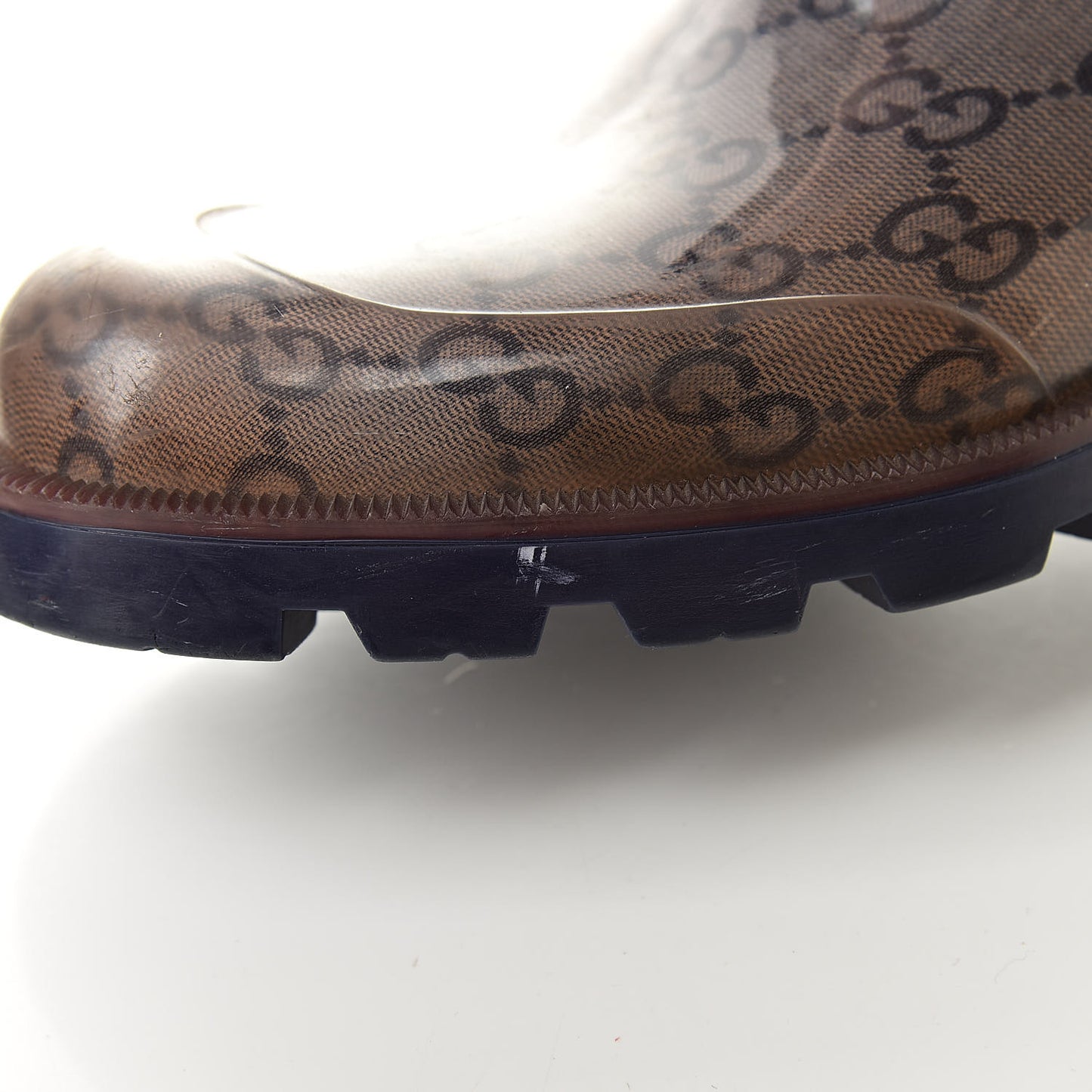 Rubber Monogram Edinburg Rain Boots 36 Transparent Blue