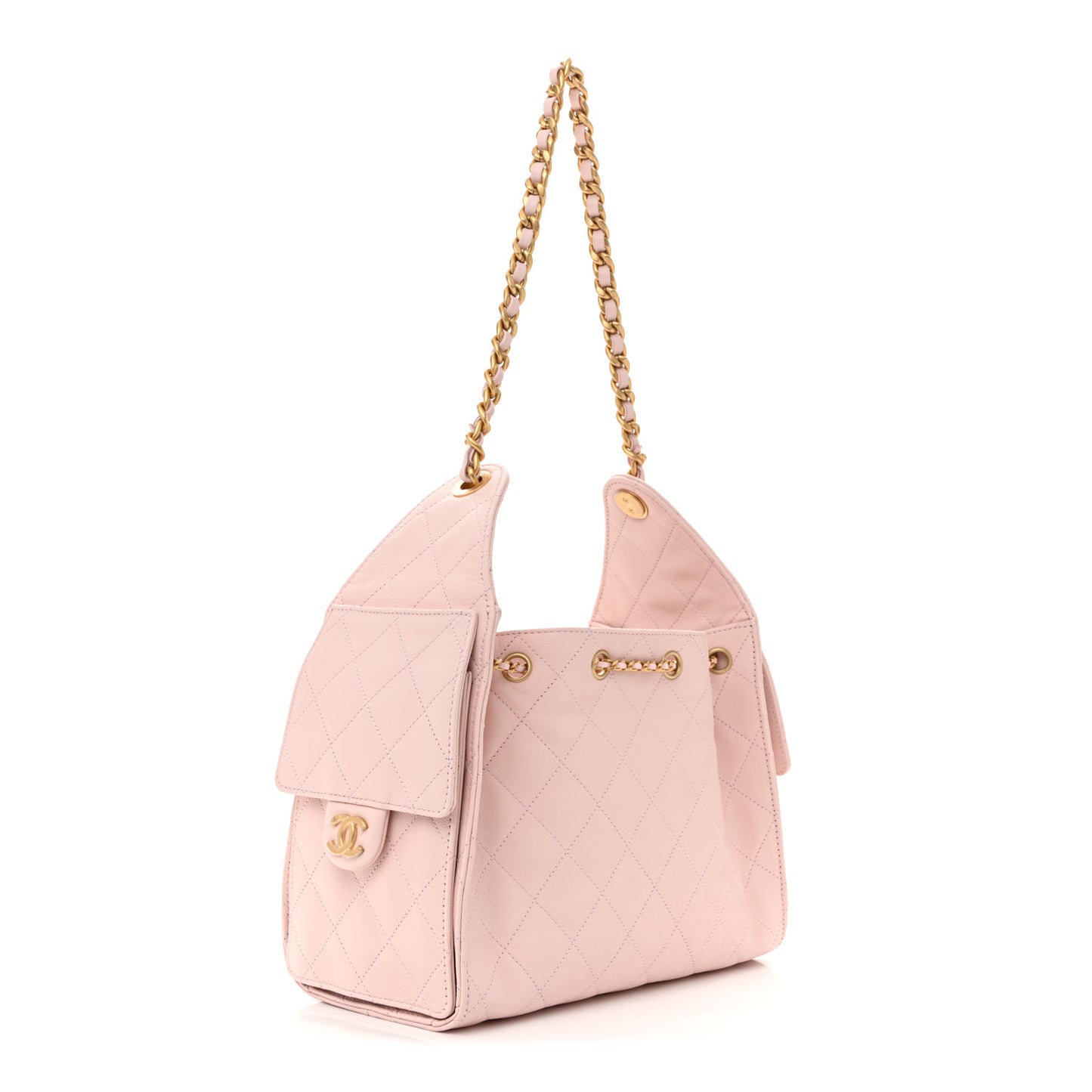Caviar Quilted Small Chanel 25 Handbag Light Pink
