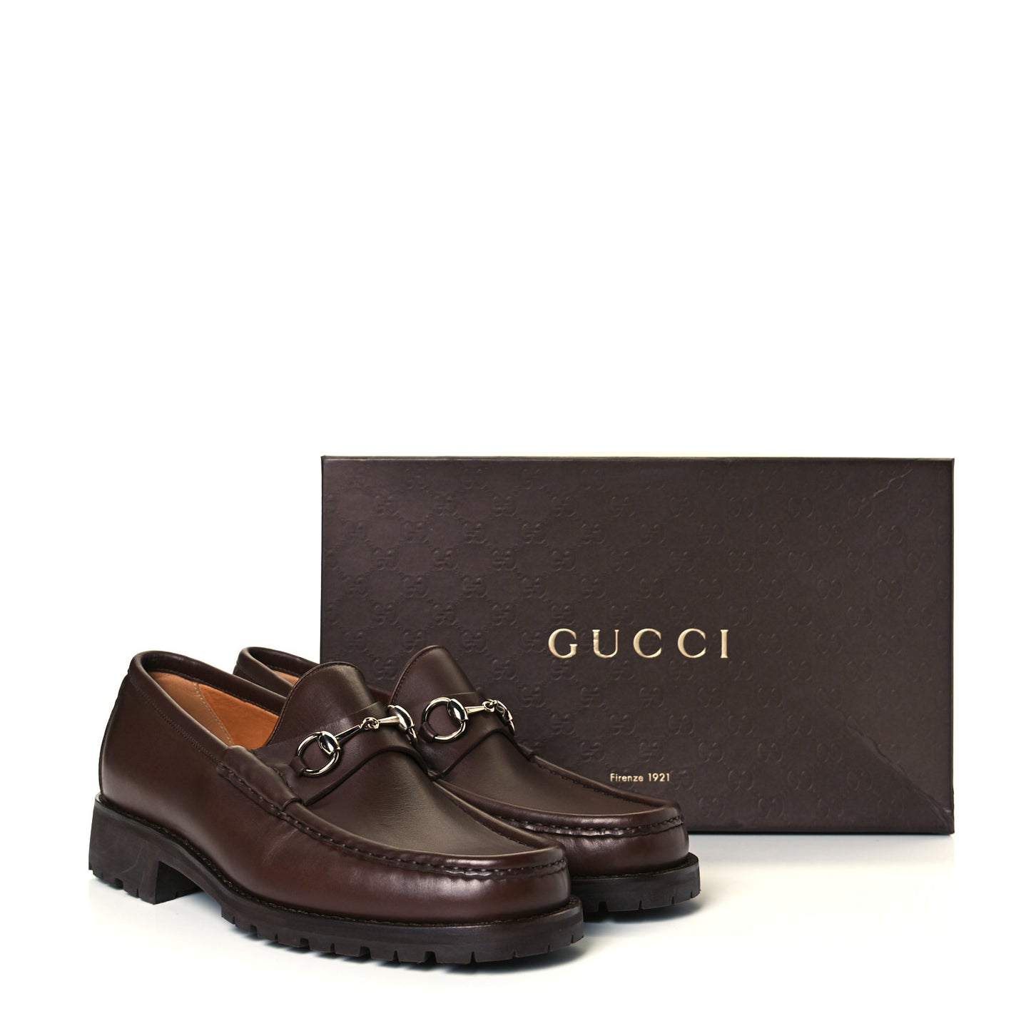 Laredo Calfskin Mens Horsebit Lug Sole Loafers 9 Brown