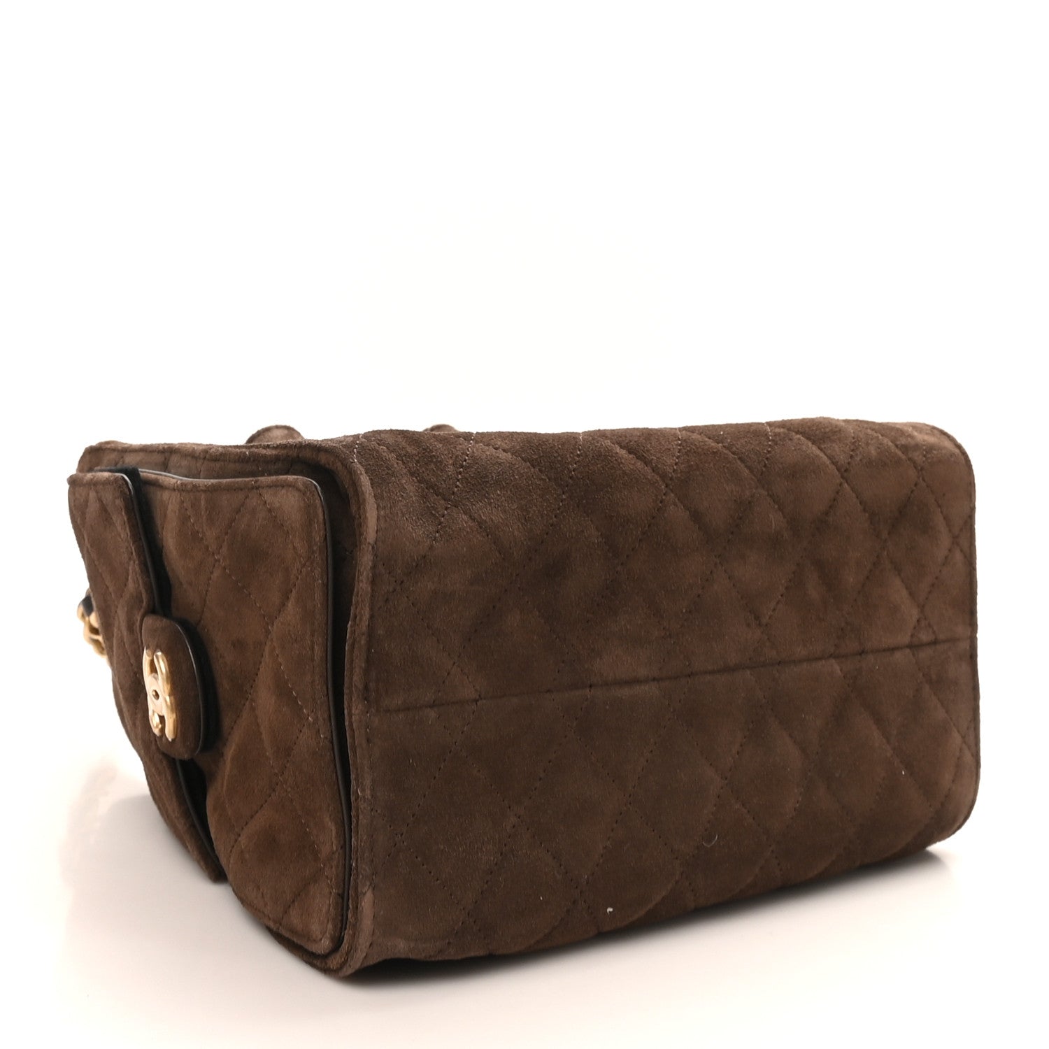 Chanel Suede Quilted Small Chanel 25 Handbag Dark Brown 4 of 10