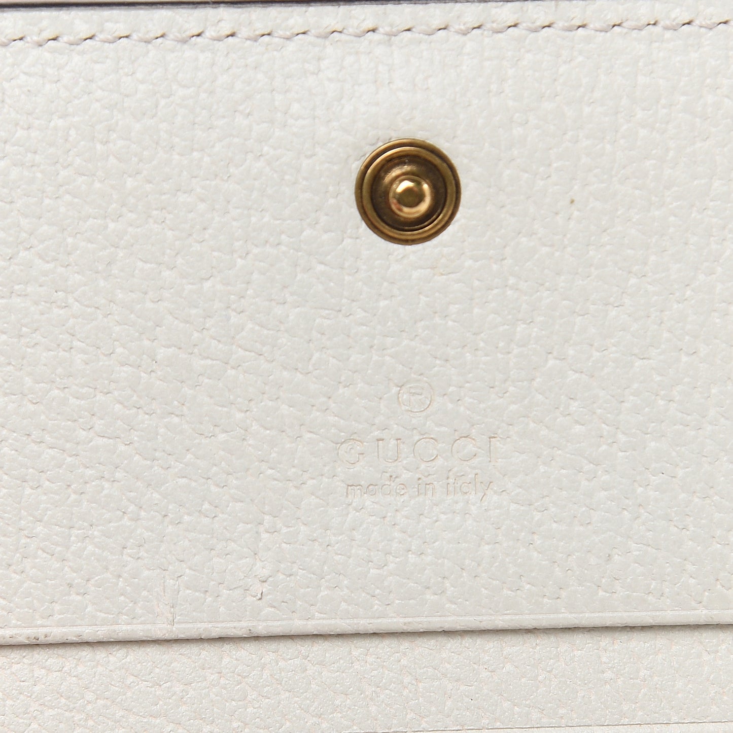 GG Supreme Monogram Web Queen Margaret Card Case Wallet Beige Mystic White