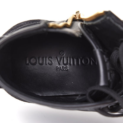 Louis Vuitton Calfskin Embossed Monogram Punchy High Top Sneakers 35.5 Black 7 of 9