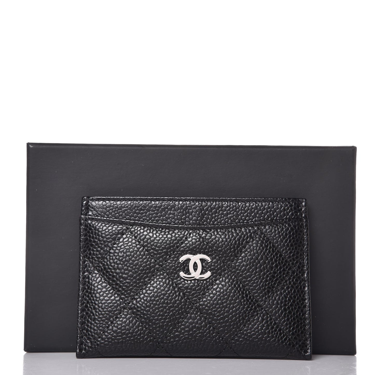 Caviar Quilted Card Holder Black