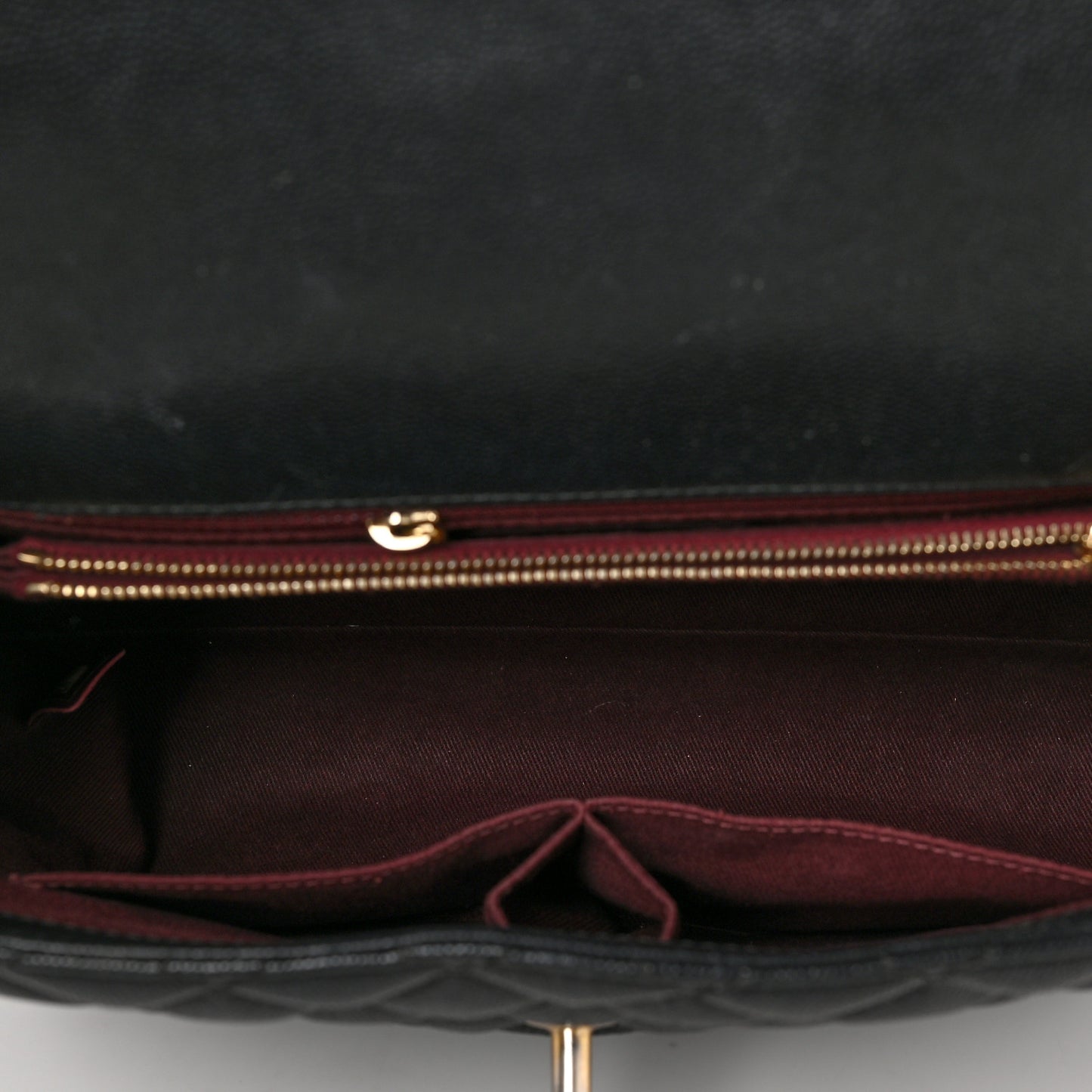 Caviar Quilted Medium Coco Handle Flap Black
