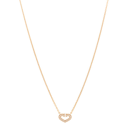 Cartier 18K Pink Gold Diamond Hearts And Symbols Pendant Necklace 1 of 4