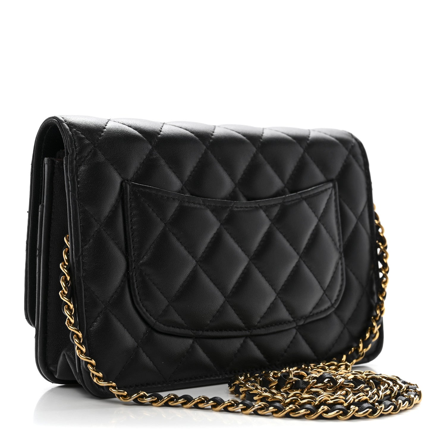 Chanel Lambskin Quilted Wallet On Chain WOC Black 3 of 11