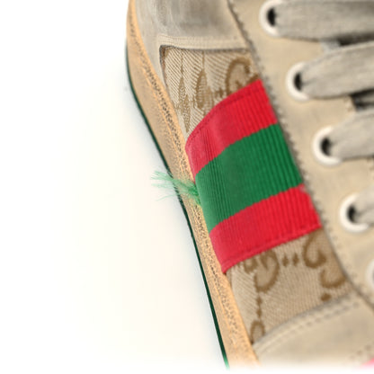 Gucci GG Monogram Nubuck Web Womens Screener Sneakers 39 New Sand Dusty Milk Pink 10 of 11