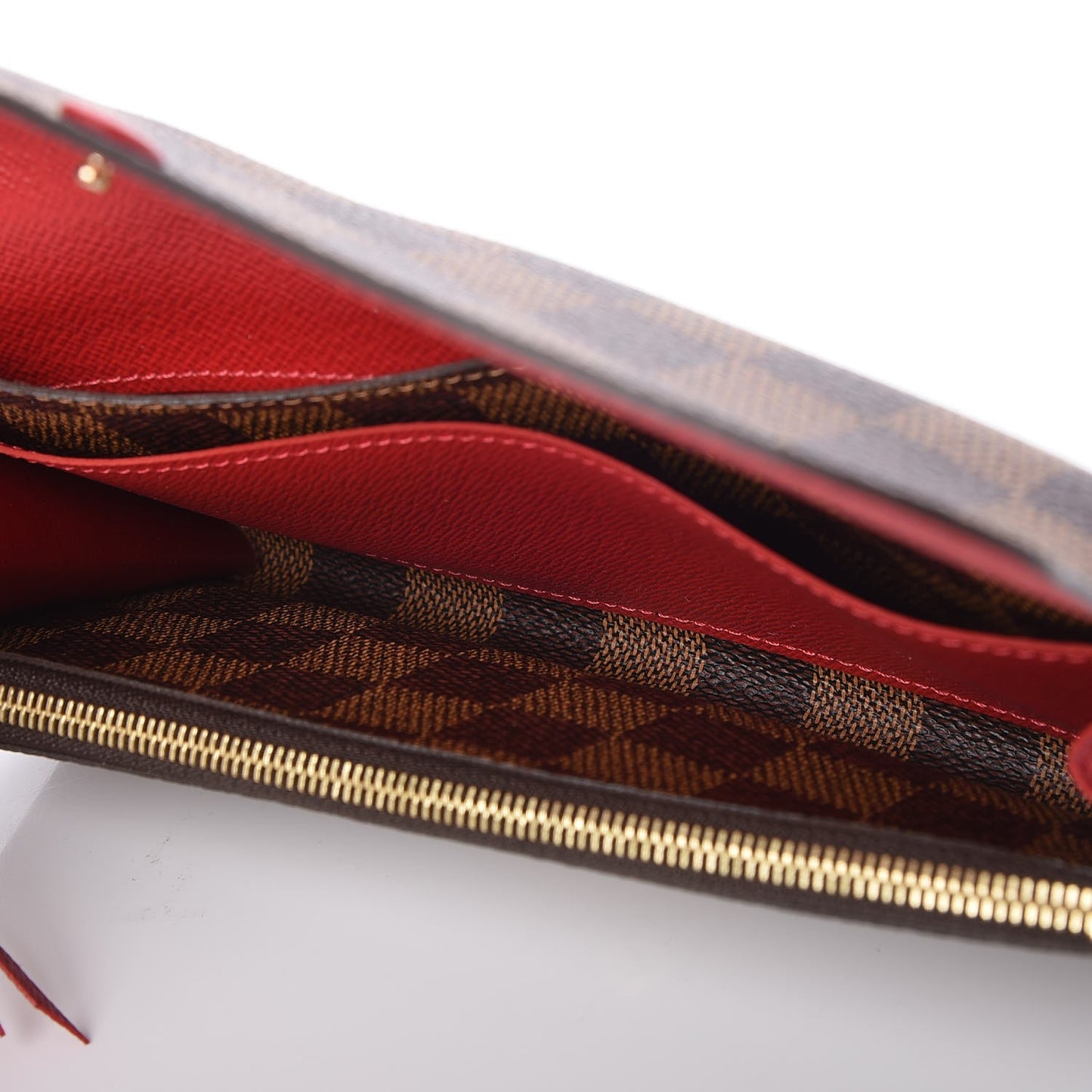 Damier Ebene Emilie Wallet Red