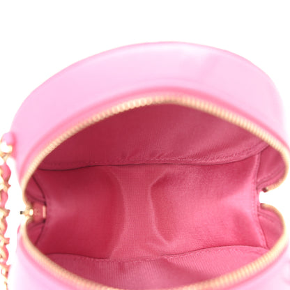 Chanel Caviar Quilted Gripoix CC Round Clutch With Chain Pink 5 of 9