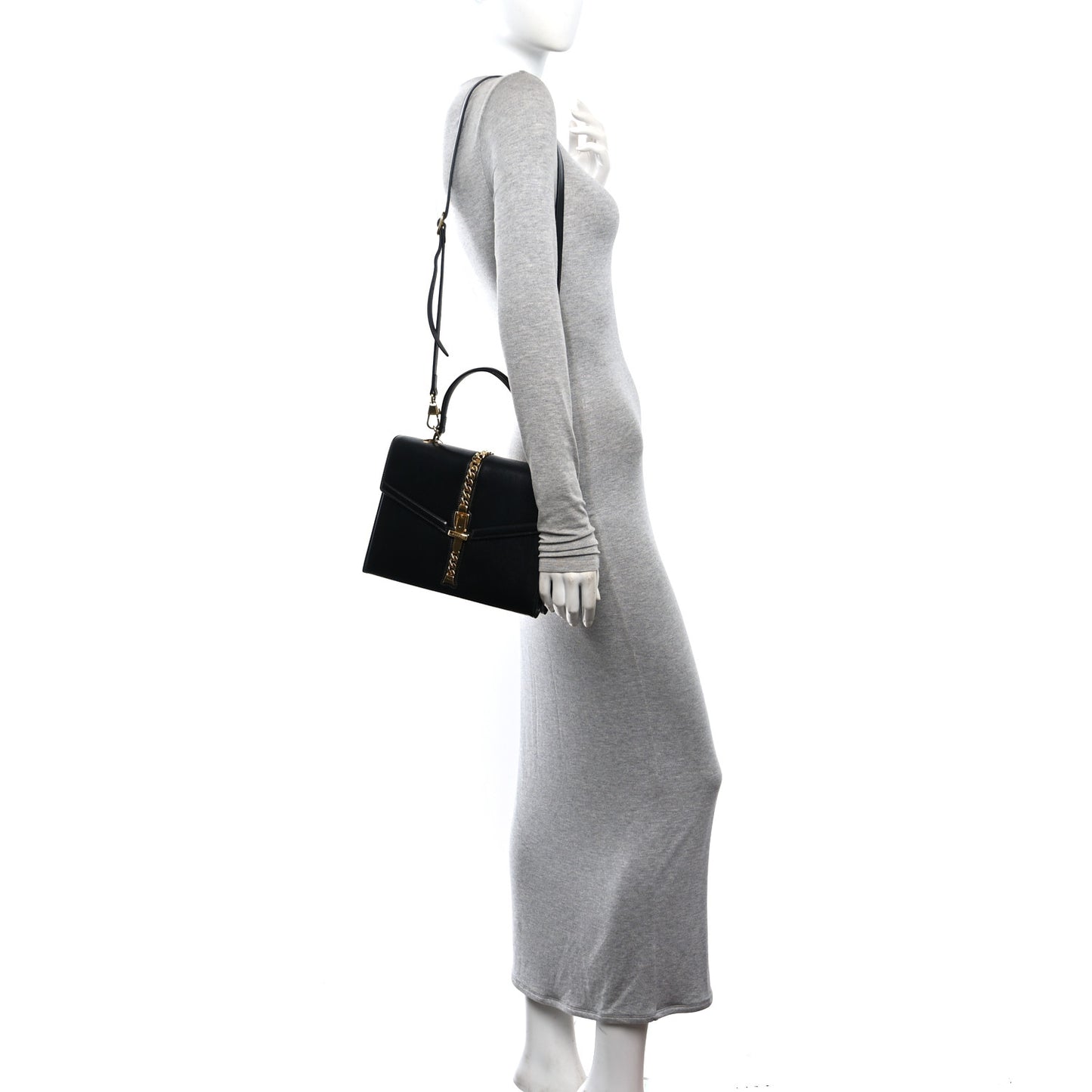 Azalea Calfskin Small Sylvie 1969 Top Handle Bag Black