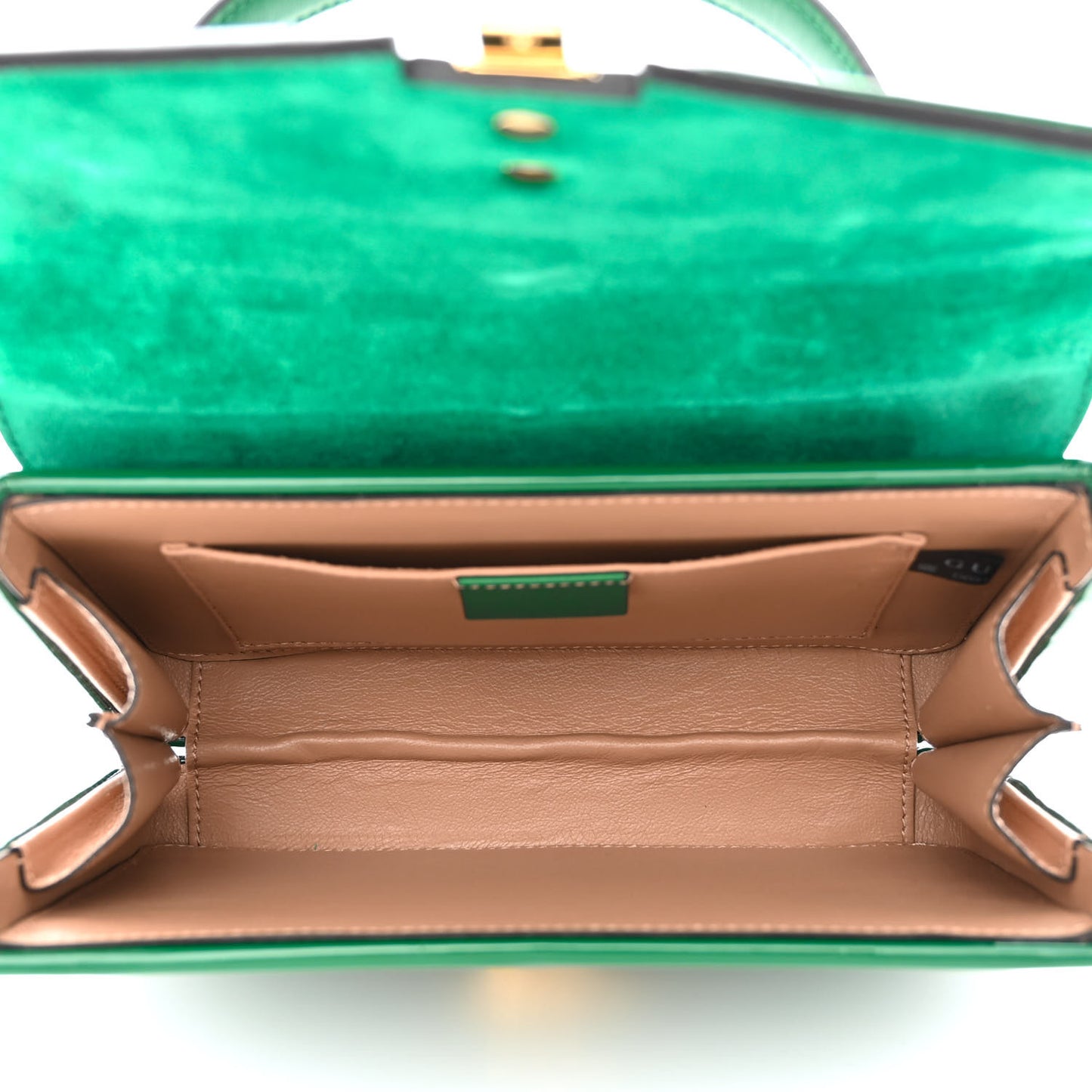 Mousse Top Patent Small Sylvie 1969 Top Handle Bag Emerald