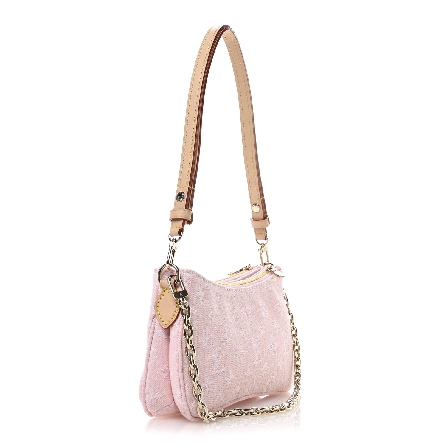 Louis Vuitton Monogram Denim Liv Pochette Washed Pink 3 of 10
