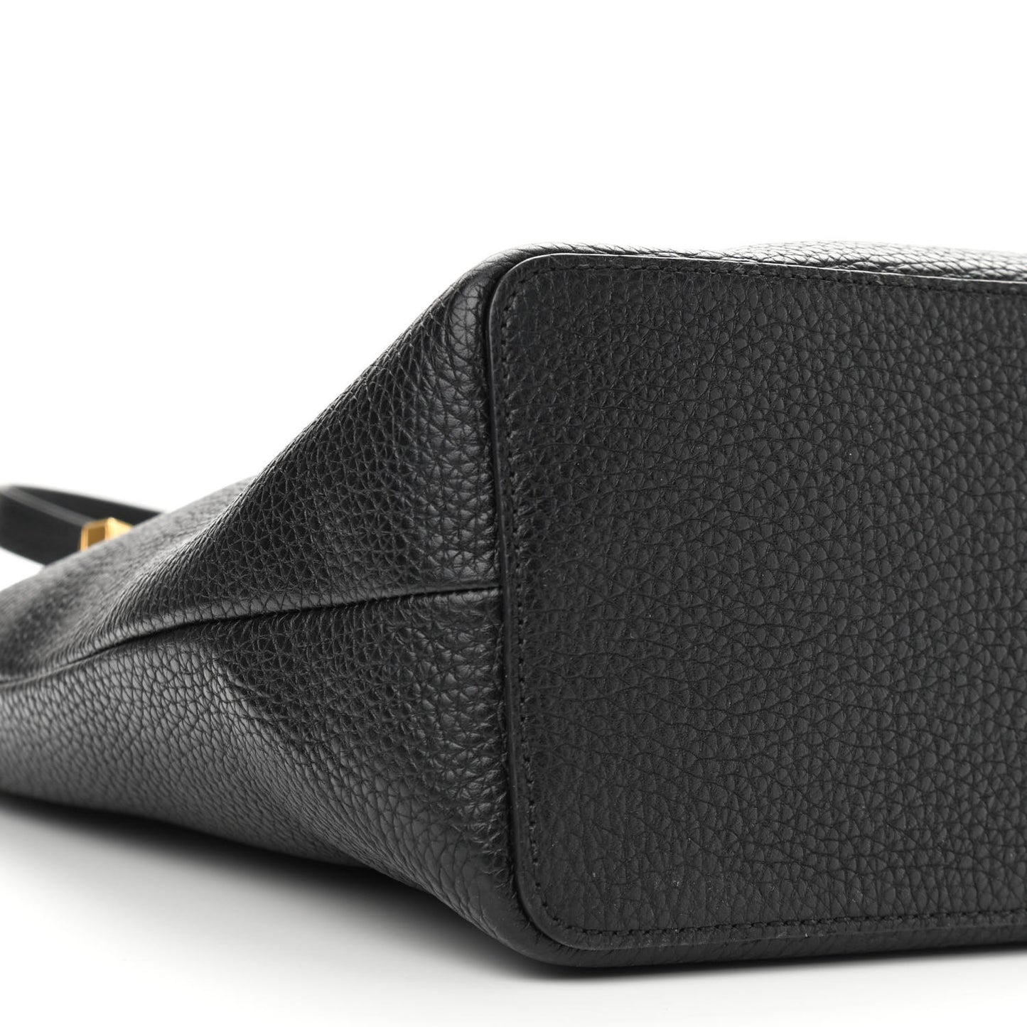 Pebbled Calfskin Zip Shoulder Bag Black