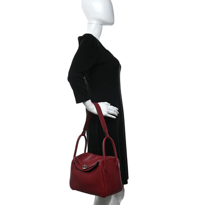 Hermes Taurillon Clemence Lindy 26 Rouge Grenat 2 of 9