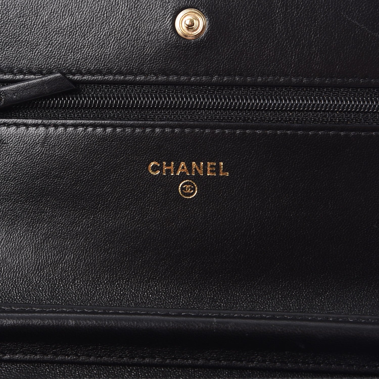 Chanel Lambskin Quilted Wallet On Chain WOC Black 6 of 9