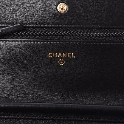 Chanel Lambskin Quilted Wallet On Chain WOC Black 6 of 9