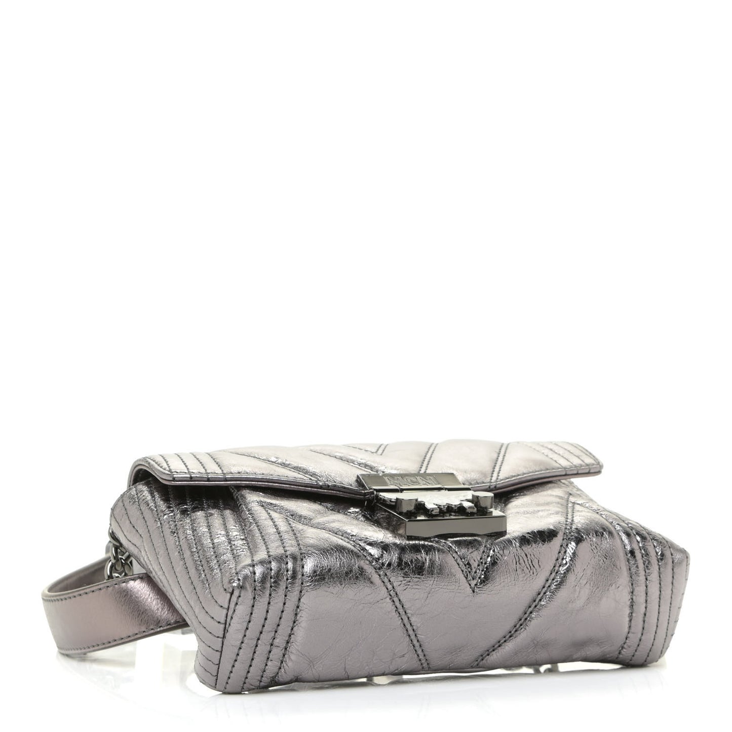 Metallic Calfskin Small Patricia Belt Bag Berlin Silver