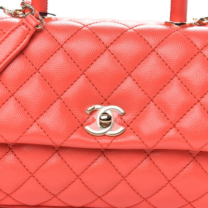 Chanel Caviar Quilted Mini Coco Handle Flap Red 10 of 11