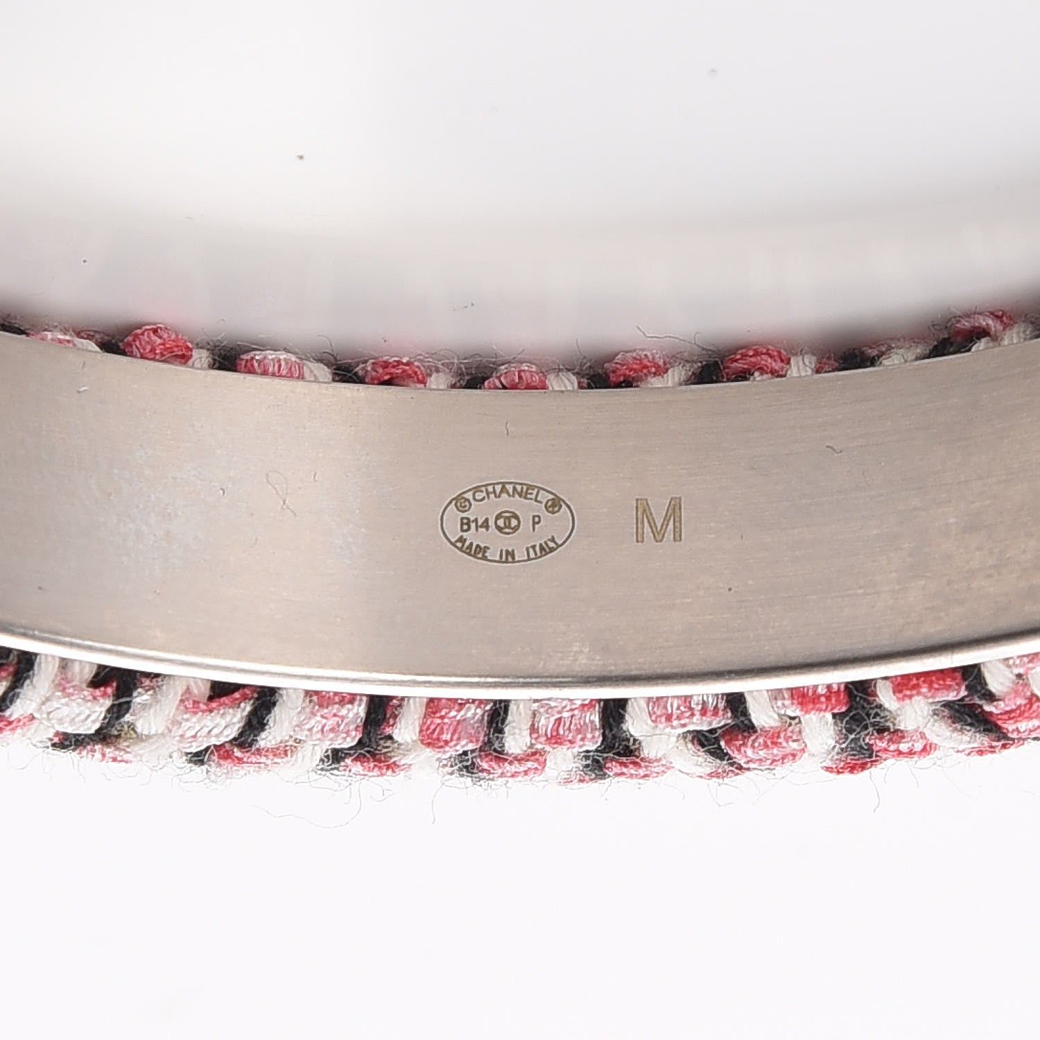 Chanel Tweed CC Narrow Bangle M Pink Black White 5 of 5