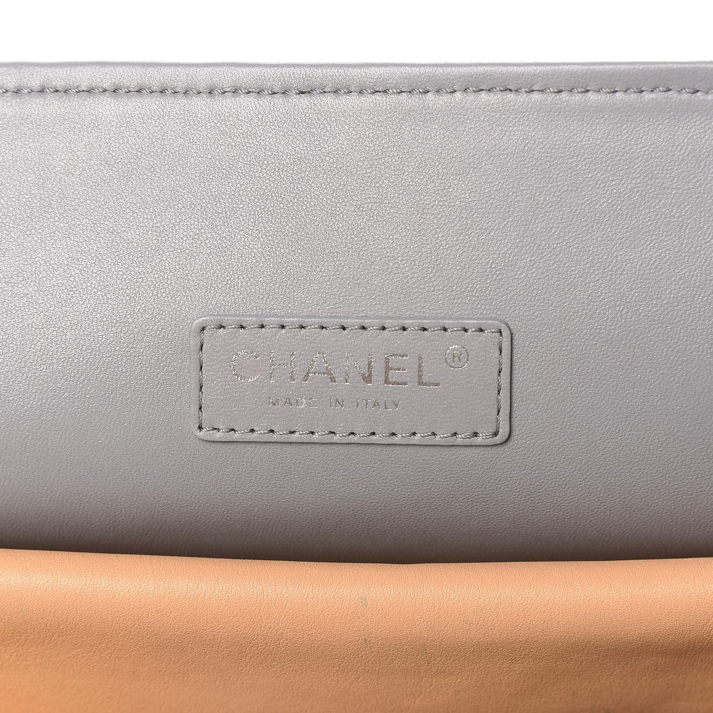 Calfskin Stitched Large Shopping Tote Beige