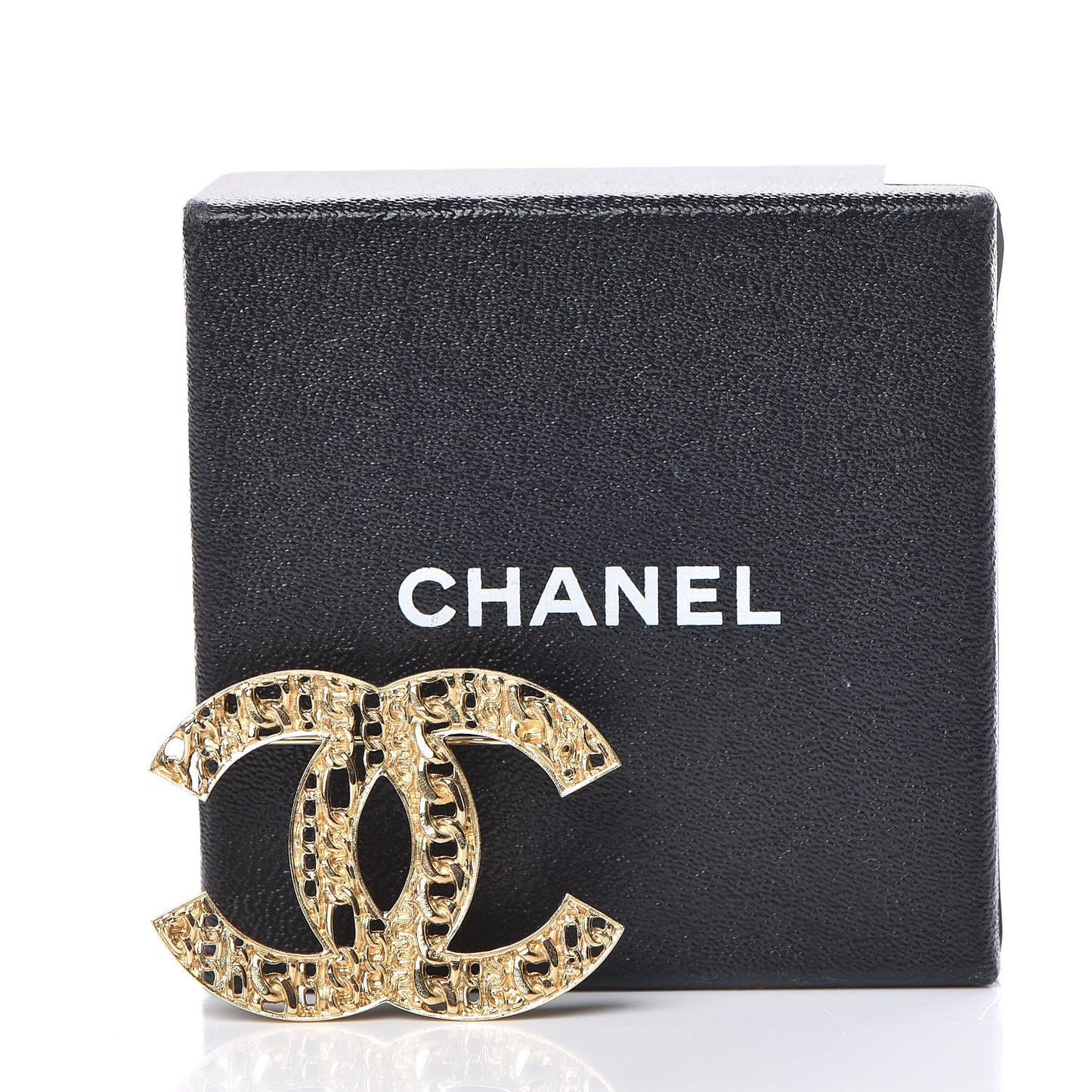Chain CC Brooch Light Gold