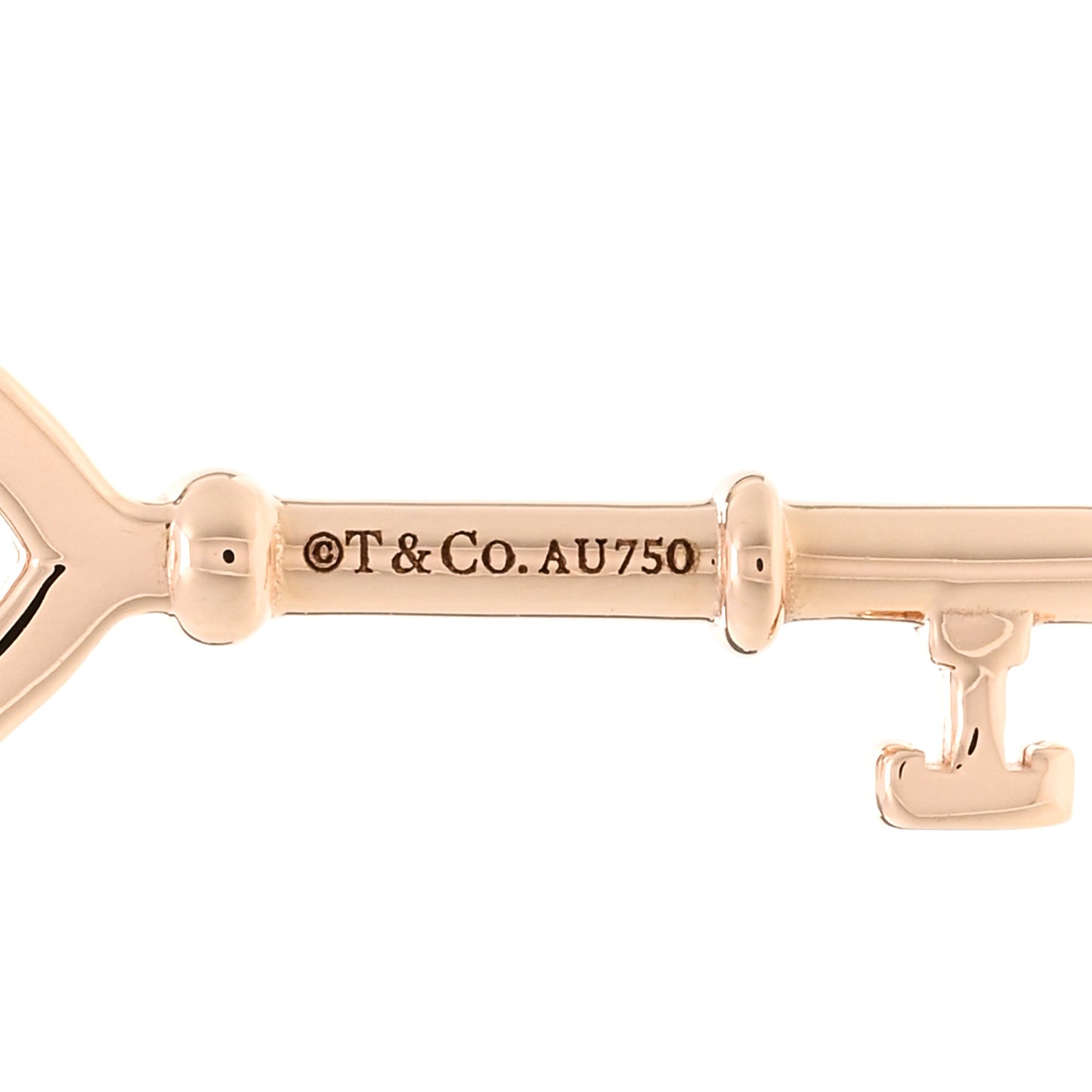 18K Rose Gold Mini Heart Key Pendant Necklace