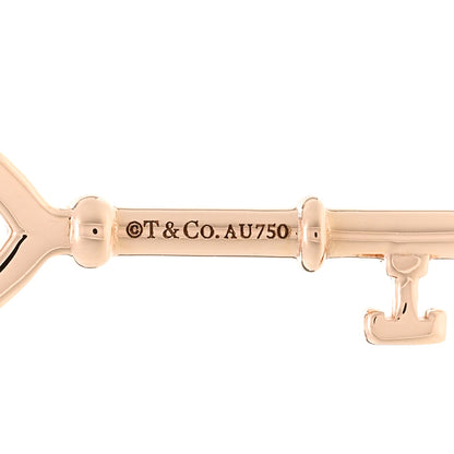 Tiffany 18K Rose Gold Mini Heart Key Pendant Necklace 4 of 5
