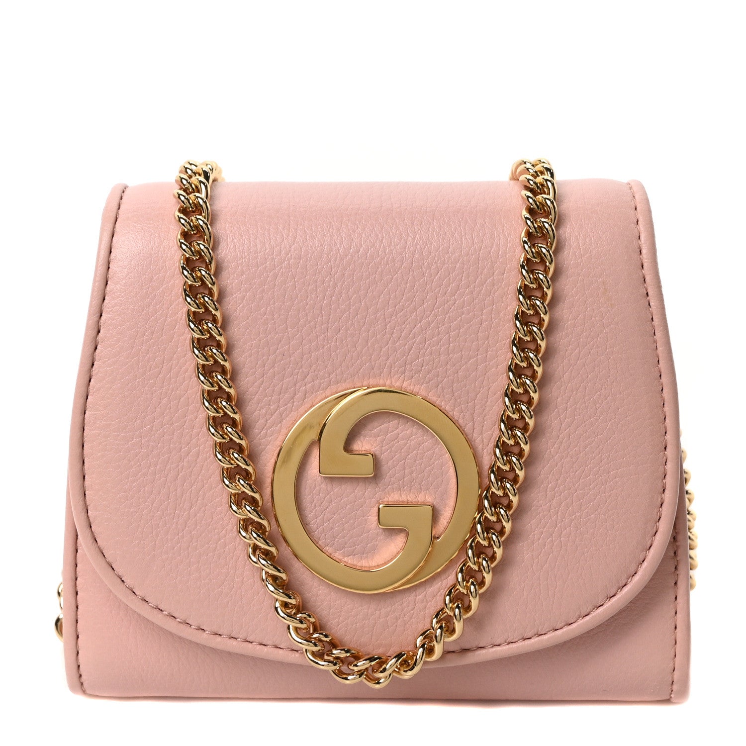 Gucci Roxy Calfskin Medium Blondie Chain Wallet Powder Pink 1 of 9
