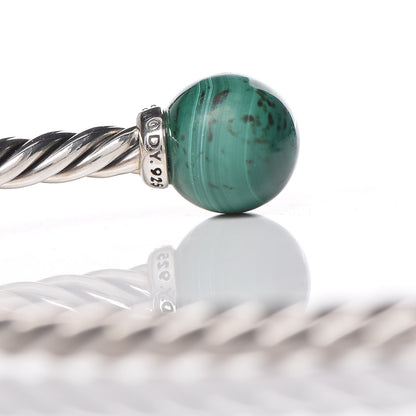 David Yurman Sterling Silver Diamond Malachite 9mm Solari Bracelet 5 of 6