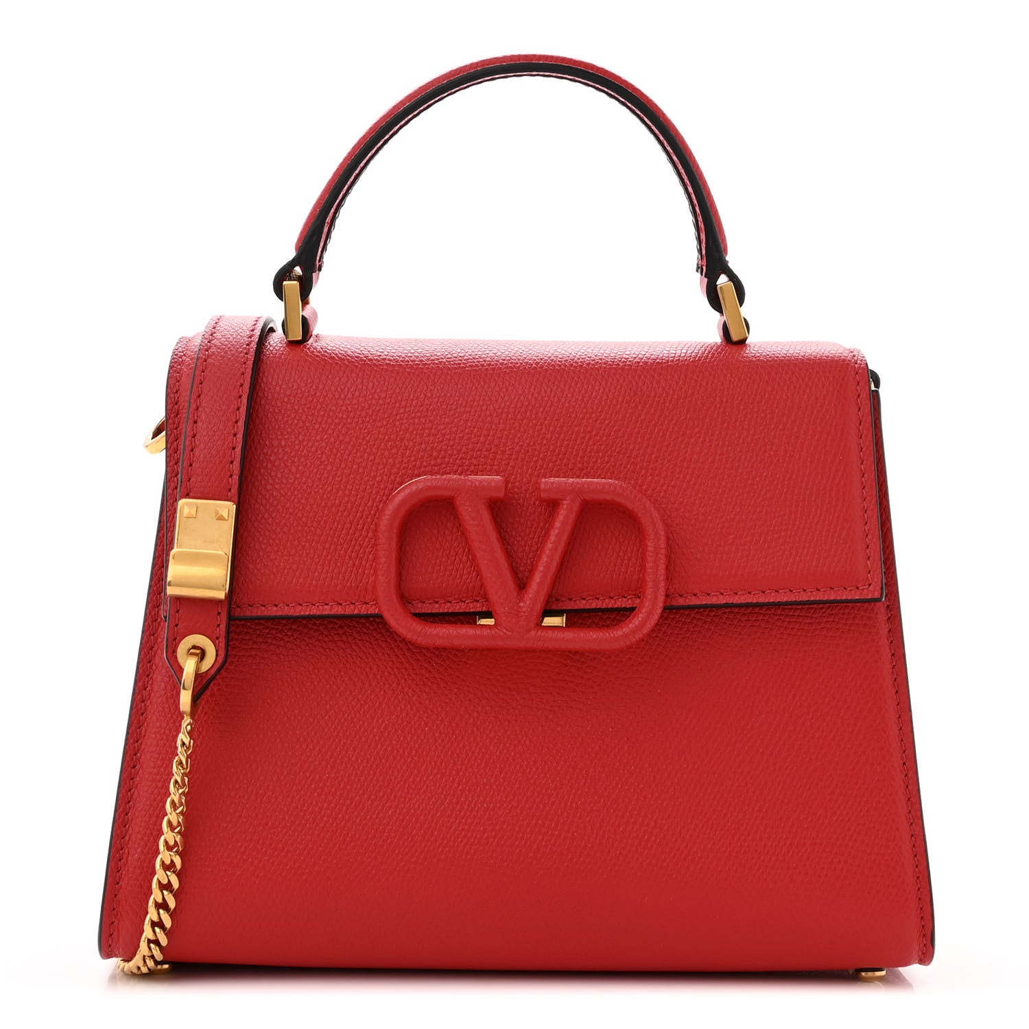 Valentino Garavani Grainy Calfskin Small VSling Top Handle Bag Rouge Pur Cerise 1 of 9