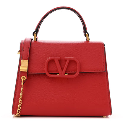 Valentino Garavani Grainy Calfskin Small VSling Top Handle Bag Rouge Pur Cerise 1 of 9
