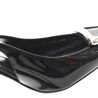 Saint Laurent Vernice Grupy Avenue 95 Slingback Pumps 38 Black 9 of 9
