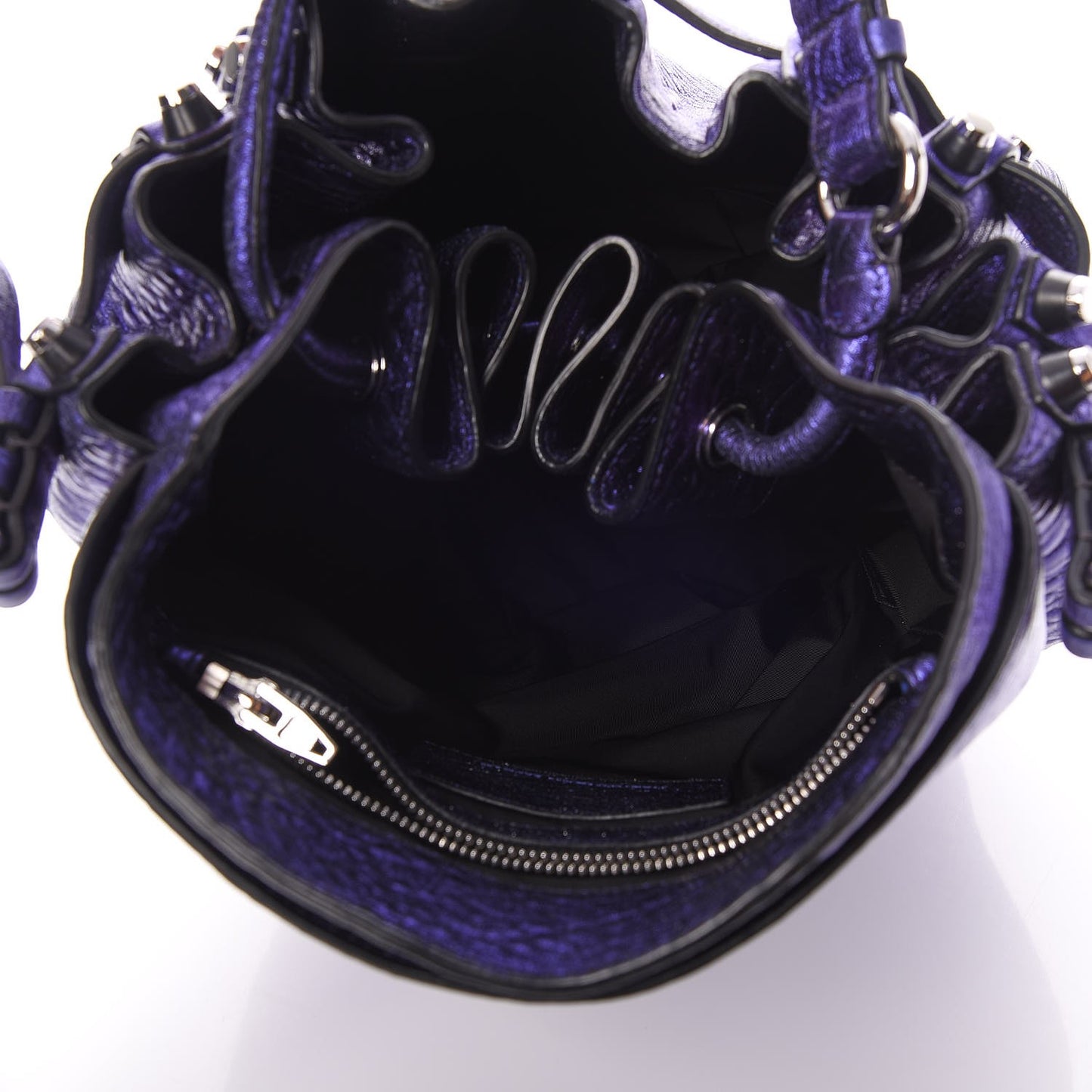 Metallic Pebbled Lambskin Diego Purple Rhodium Hardware