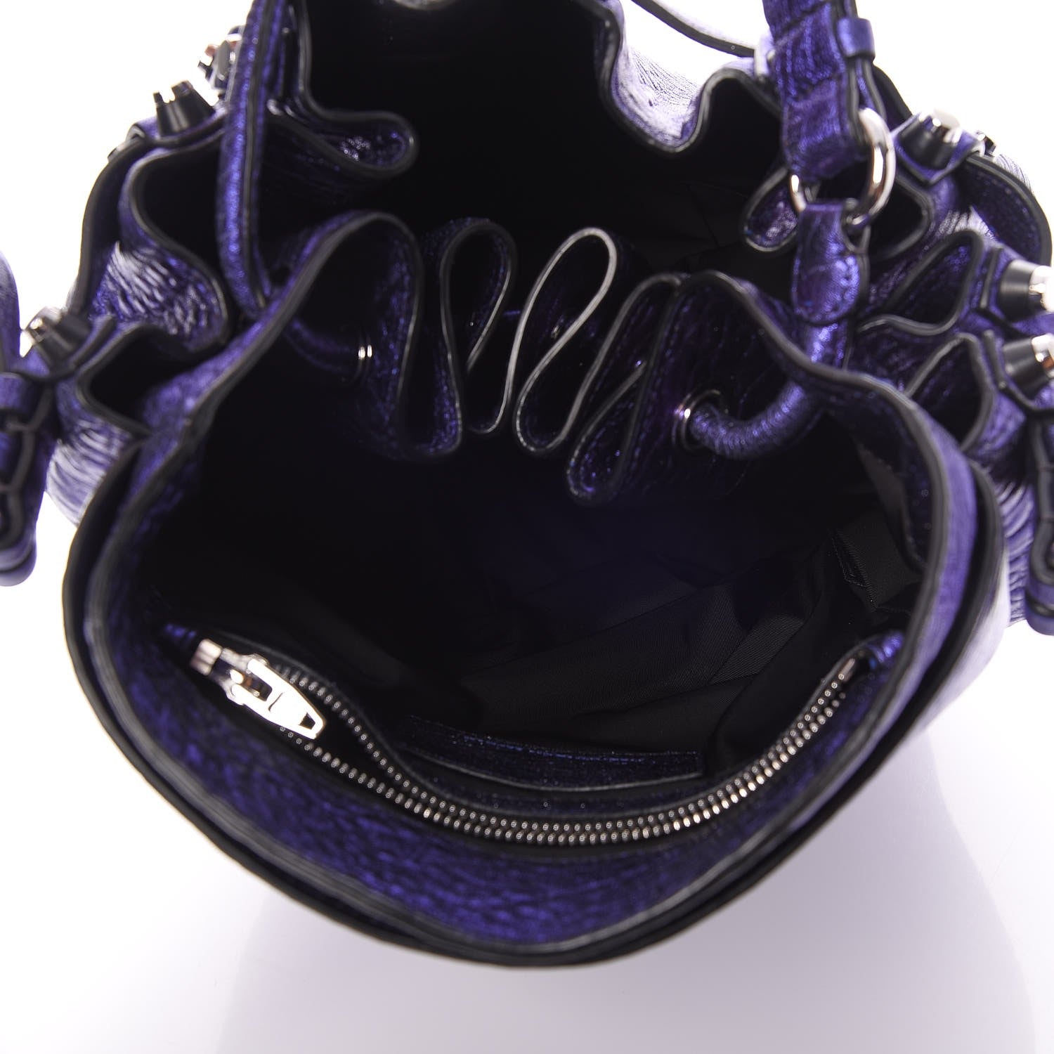 Alexander Wang Metallic Pebbled Lambskin Diego Purple Rhodium Hardware 5 of 7