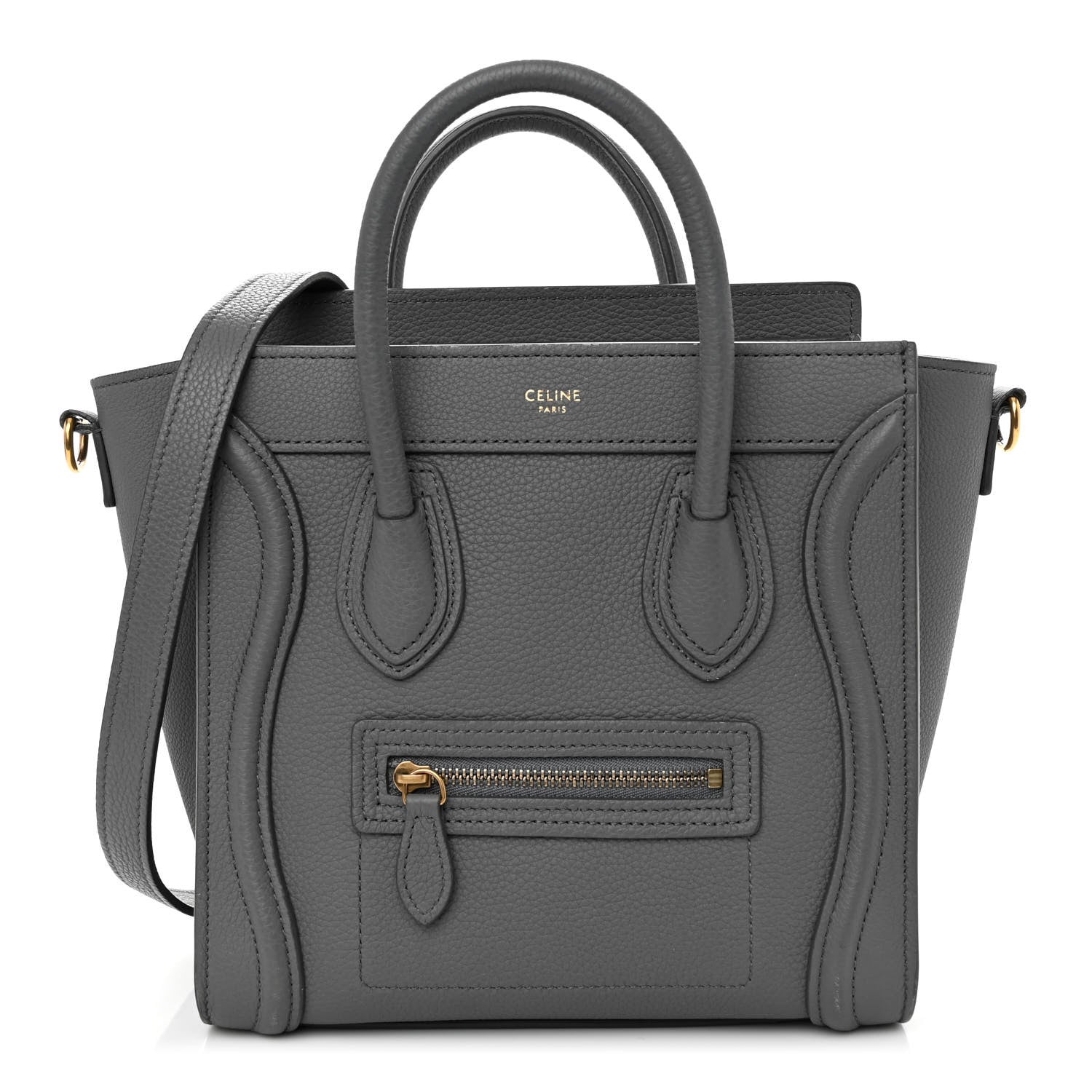 Celine Baby Drummed Calfskin Nano Luggage Kohl 1 of 11